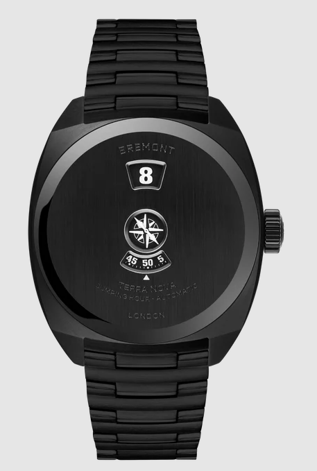 Best Bremont Terra Nova 38 Jumping Hour, Stealth Black TN38-JH-DLC-CC-B black DLC steel bracelet Replica Watch